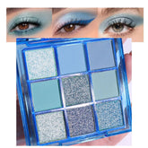 CAKAILA Sapphire Blue Smoky Eye Shadow Palette,Navy Royal Blue Green Goth Natural Eyeshadow Palette,Waterproof,Long Lasting Naturing-Looking