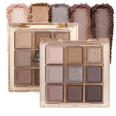 CAKAILA 9 Colors Nude Eyeshadow Palette Makeup,Taupe Bronze Brown Matte Cream Eye Shadow,Natural Neutral Eyeshadow Palette Nude