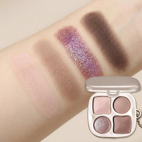 Erinde Nude Soft Mauve Brown Eyeshadow Palette with Mirror, Matte & Shimmer High Pigment Eye Shadow, Blendable Long-Lasting Everyday Eye & Contour Makeup Palette, Perfect for Blue, Green & Brown Eyes