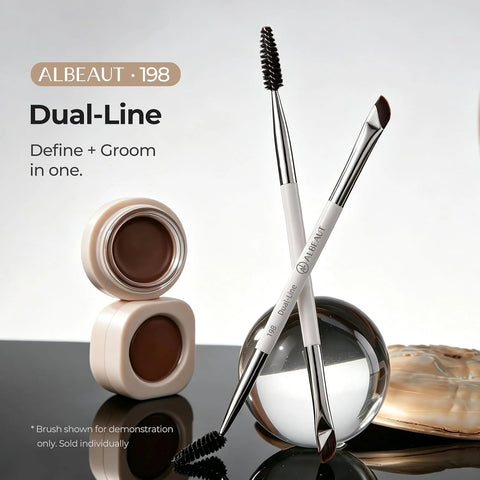 Albeaut Eyeliner Brush Brow Brush, Dual Ended Small eyebrow applicator