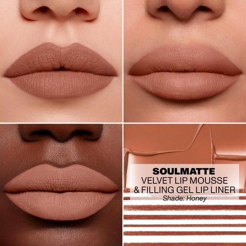 MORPHE Soulmatte Gel Lip Liner - Creamy Lip Pencil with a Matte Formula - Precision Contour Pencil with Sweet Almond & Tea Seed Oil for Long-Lasting Definition - Honey (0.007 oz)