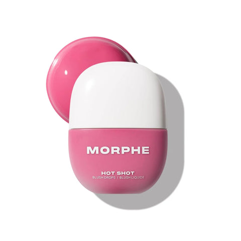 Morphe Hot Shot Blush Drops - Hydrating, Buildable Liquid Blush for Cheeks with Niacinamide and Antioxidants- Buildable, Waterweight Formula for a Natural Finish - Flex Symbol (0.5 Fl Oz)