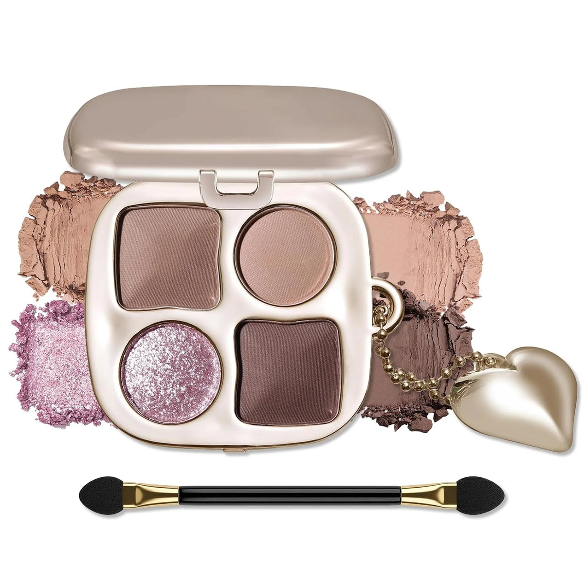 Erinde Cool Rose Taupe Brown Eyeshadow Palette with Mirror, Matte & Shimmer High Pigment Eye Shadow, Blendable Long-Lasting Everyday Eye & Contour Makeup Palette, Perfect for Blue, Green & Brown Eyes