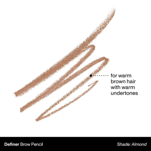 Morphe Definer Dual-Ended Brow Pencil & Spoolie - Eyebrow Pencil with Precision Slanted Tip for Shaping, Defining & Filling - Smooth, No-Tug Formula - Almond (0.003 oz)