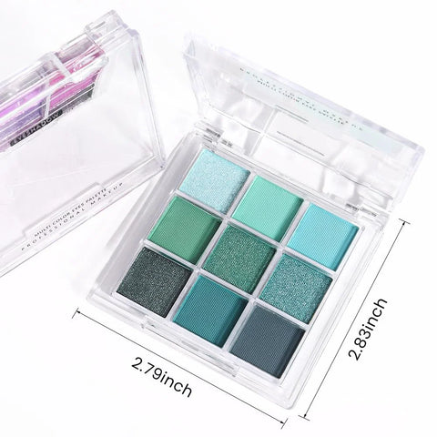 CAKAILA 9Colors Green Avocado Color Colorful Bright Eyeshadow Palette Makeup,Matte Sparkle Eye Shadow Palette Long Lasting Waterproof,Emerald Bright Eyeshadow Palette