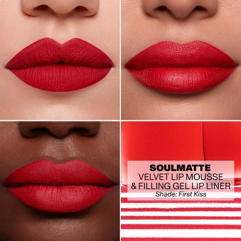 MORPHE Soulmatte Gel Lip Liner - Creamy Lip Pencil with a Matte Formula - Precision Contour Pencil with Sweet Almond & Tea Seed Oil for Long-Lasting Definition - First Kiss (0.007 oz)
