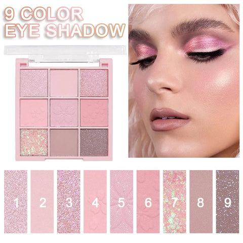 CAKAILA Light Pink Eyeshadow Palette,Neutral Nude Powder Eye Shadow for Older Women,Natural Long Lasting Naturing-Looking Pink Makeup Palette,Talc,Paraben Vegan & Cruelty Free