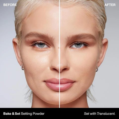 Morphe Jumbo Bake & Set Translucent Setting Powder - Lightweight, Talc-Free Finishing Powder for Face Makeup with a Soft, Natural Finish - Minimizes Shine for Up to 24HR - Translucent (0.62 oz)