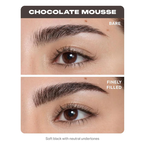 Morphe Nano Brow Pencil - Ultrafine Eyebrow Pencil for Hairlike Strokes - Precision Eye Makeup with Spoolie Brush for Natural Definition and Long-Lasting Wear - Chocolate Mousse (0.001 oz)