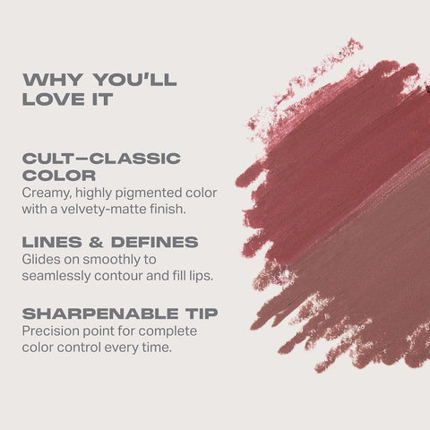 Morphe Signature Lip Liner Pencil - Creamy, Long Lasting Definer for Precise Shaping and Filling - Lip Makeup Essential with Smooth Glide - Professional Lipliner Pencil - Makeup Talk (0.05 oz)