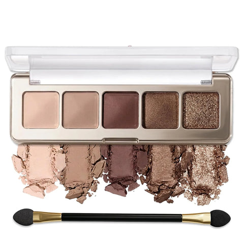 Erinde Beige Taupe Champagne Bronze Brown Eyeshadow Palette, Matte & Shimmer Nude Neutral Eye Shadow Palettes Blendable Long-Lasting Eye & Contour Makeup Palette for Blue, Green Brown Eyes, 03