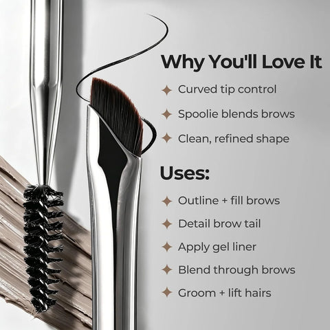 Albeaut Eyeliner Brush Brow Brush, Dual Ended Small eyebrow applicator