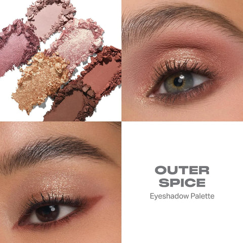 Morphe ChromaPlus 6-Pan Eyeshadow Palette - High Pigment Eye Makeup with Shimmer, Matte & Metallic Eye Shadow - Neutral Eyeshadow Makeup Collection for All-Day Wear - Outer Spice (0.26 oz)