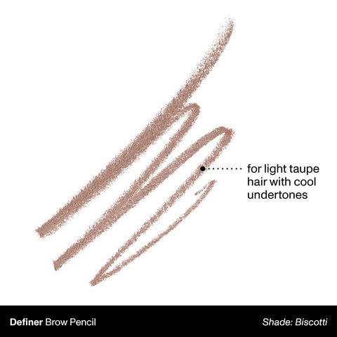 Morphe Definer Dual-Ended Brow Pencil & Spoolie - Eyebrow Pencil with Precision Slanted Tip for Shaping, Defining & Filling - Smooth, No-Tug Formula - Biscotti (0.003 oz)