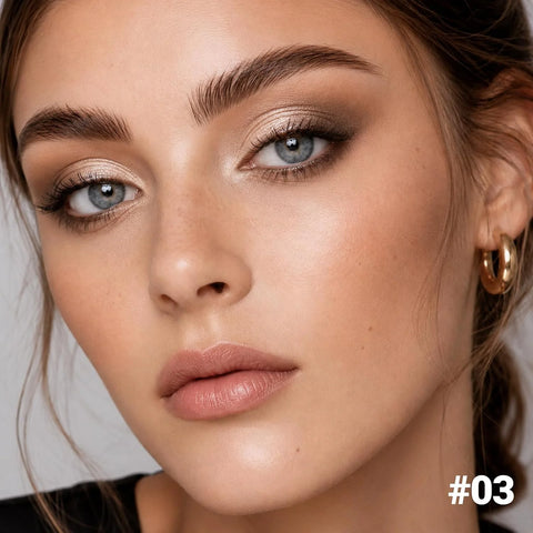 Erinde 4 Colors Eyeshadow Palette, Light Nude Taupe Shades Matte & Shimmer Eye Shadow Palettes, Long Lasting Blendable Mini Eye Shadow for Older Women, Ultra Pigmented Neutral Eyeshadow Palette, 03