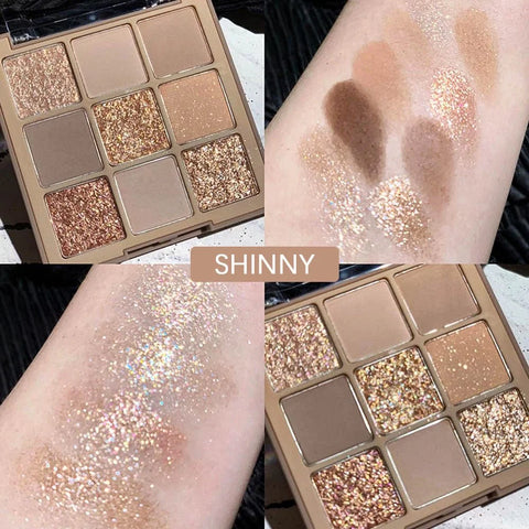 CAKAILA Eye Shadow Palette Makeup,9 Colors Gold Matte Shimmer Vegan Eyeshadow,Long Lasting Waterproof Naturing-Looking make up pallets for women,eyeshadow palette for brown blue eyes