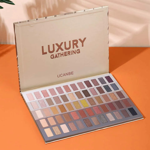 UCANBE Luxury Gathering Neutral Eyeshadow Makeup Palette, Naked Shimmer Matte Metallic Glitter Subtle Eyes Shadow,High Pigmented Nudes Creamy Smokey Pallet Set