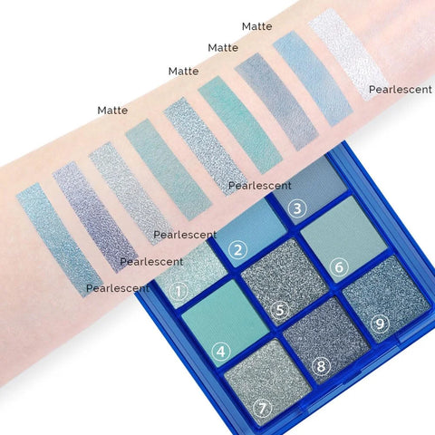 CAKAILA Sapphire Blue Smoky Eye Shadow Palette,Navy Royal Blue Green Goth Natural Eyeshadow Palette,Waterproof,Long Lasting Naturing-Looking