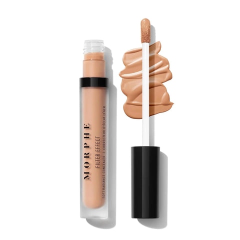 Morphe Filter Effect Soft Radiance Concealer - Buildable Coverage Liquid Concealer Face Makeup with Hyaluronic Acid & Pomegranate Extract & a Natural Radiant Finish - Rich 26 (Cool) (0.12 fl oz)