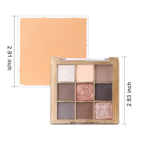 9 Colors Eye Shadow Palettes Makeup,Rose Gold Nude Brown Grey Smoky Eyeshadow Palette for Older Women,Natural Powde Eye Shadows Waterproof Long Lasting Naturing-Looking,Travel Size Makeup Pallete