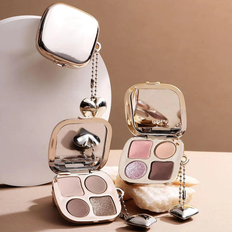 Erinde Metallic Bronze Purple Eyeshadow Palette with Mirror, Shimmer High Pigment Eye Shadow, Blendable Long-Lasting Everyday Eye & Contour Makeup Palette, Perfect for Blue, Green & Brown Eyes