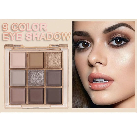 CAKAILA 9 Colors Nude Eyeshadow Palette Makeup,Taupe Bronze Brown Matte Cream Eye Shadow,Natural Neutral Eyeshadow Palette Nude
