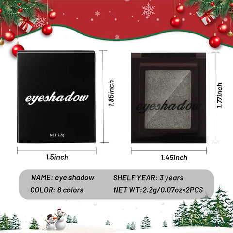 Pressed Single Eyeshadow Makeup, Sparkle Highly Pigmented Monochrome Eye Shadow Palette, Waterproof Neutral Powder, sombras para ojos, Lightweight Blendable, #03 Smoky Gray+#05 Ink Black