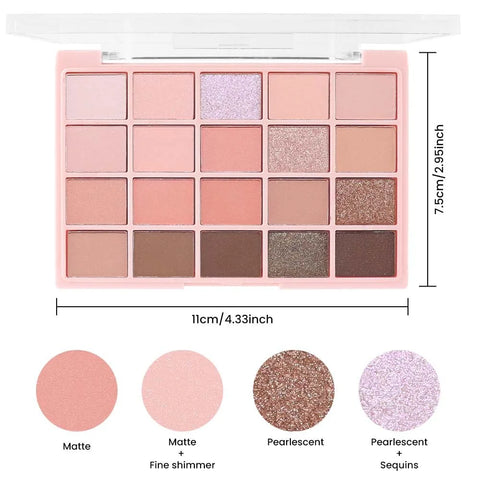 CAKAILA 20Colors Nude Pink Brown Basics Matte Eyeshadow Palette,Eye Shadow Travel Makeup Palette all in one Long Lasting Waterproof,Great for Travel Gift Kit
