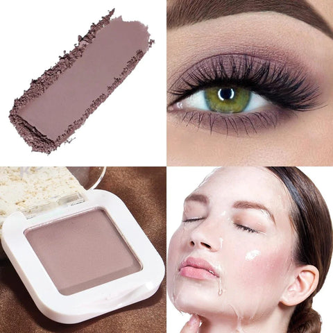 Mauve Taupe Plum Matte Single Eye Shadow Palette Makeup for Older Women, Plum Lavender Purple Natural Cream Eyeshadow Palette for Green Eyes, High Pigment Mini Monochrome Eyeshadow