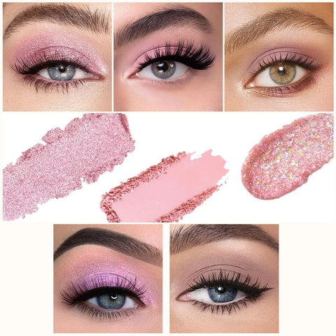 CAKAILA Light Pink Eyeshadow Palette,Neutral Nude Powder Eye Shadow for Older Women,Natural Long Lasting Naturing-Looking Pink Makeup Palette,Talc,Paraben Vegan & Cruelty Free