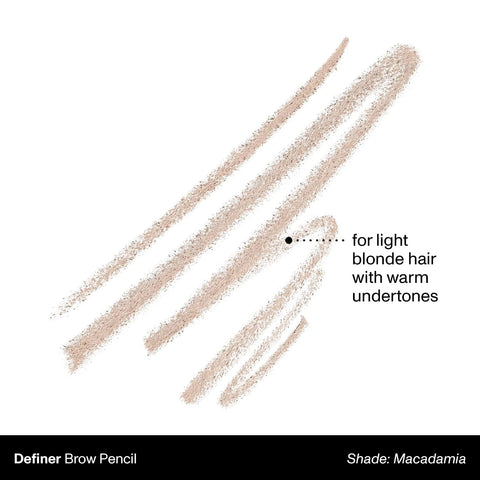 Morphe Definer Dual-Ended Brow Pencil & Spoolie - Eyebrow Pencil with Precision Slanted Tip for Shaping, Defining & Filling - Smooth, No-Tug Formula - Macadamia (0.003 oz)