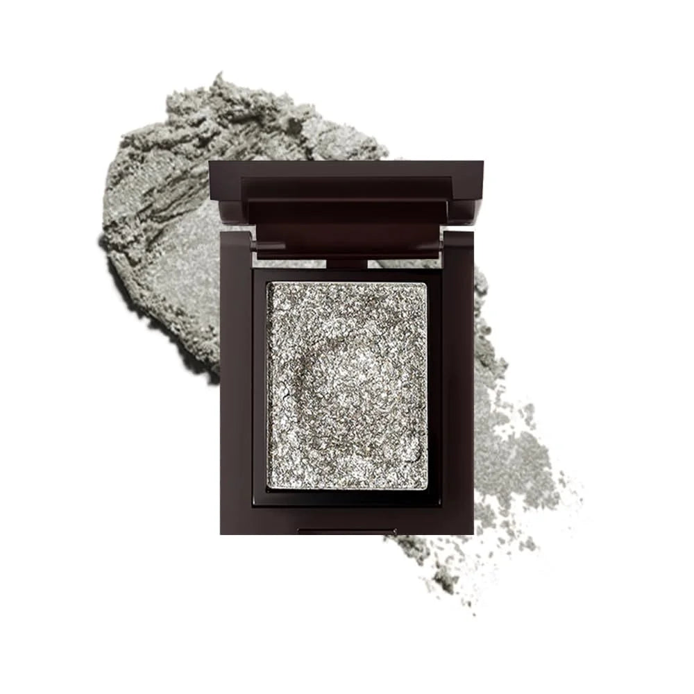 Gray Single Shimmer Cream Eyeshadow, Smoky Gray Glitter Glow Eye Shadow for Mature Skin, Lightweight Blendable, Subtle Shimmer, Crease-Proof, Vegan & Cruelty-Free, Sombras para Ojos
