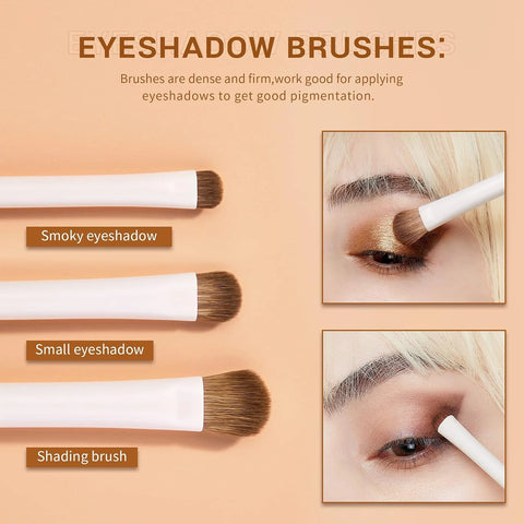 Jessup Precision Makeup Brushes 10Pcs Eye Makeup Brush Set Premium Synthetic Eyeshadow Concealer Eyeliner Eyebrow Blending Highlight Brush, Light Grey T330