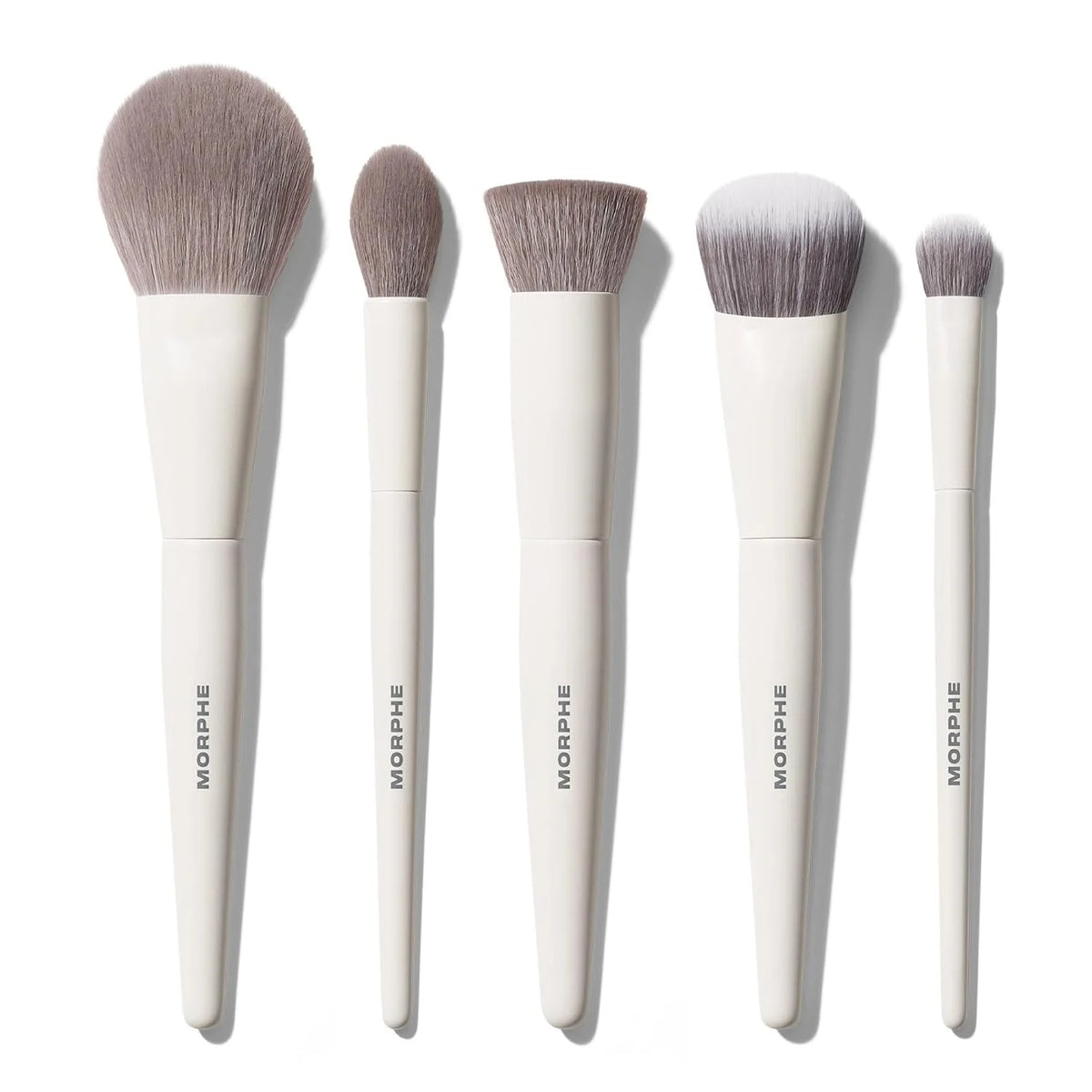 Morphe Portrait Mode 5 Piece Makeup Brush Set - Professional Makeup Brushes for Foundation, Concealer, Powder, Bronzer - Expertly Engineered Face Brush Kit for Smooth, Streak-Free Application (5 ct)