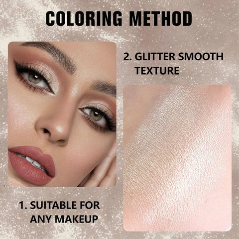 Light Nude Brown Shimmer Single Eyeshadow Makeup Palette, Natural Nude Brown Single Eye Shades, Creamy Pressed Powder for Easy Blending, Mini Travel Palette for Women, Everyday Eyeshadow Makeup