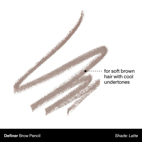 Morphe Definer Dual-Ended Brow Pencil & Spoolie - Eyebrow Pencil with Precision Slanted Tip for Shaping, Defining & Filling - Smooth, No-Tug Formula - Latte (0.003 oz)