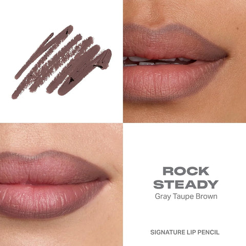 Morphe Signature Lip Liner Pencil - Creamy, Long Lasting Definer for Precise Shaping and Filling - Lip Makeup Essential with Smooth Glide - Professional Lipliner Pencil - Rock Steady (0.05 oz)
