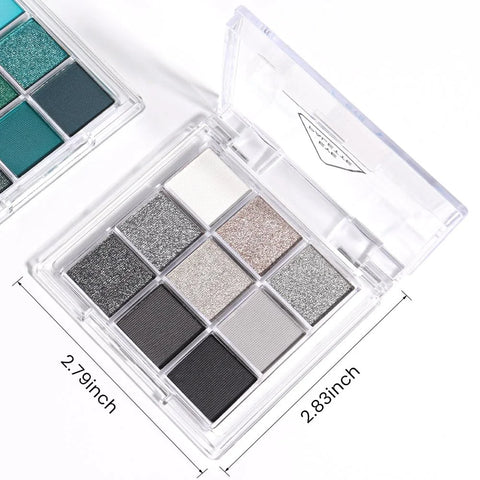 CAKAILA Black Silver Gray Smokey Eyeshadow Palette,Black and White and Sparkly Eye Shadow,Black Smokey Radiance Eyeshadow Palette,Long Lasting Waterproof Womens Eyeshadow Dark