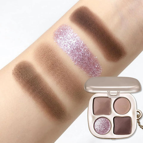 Erinde Cool Rose Taupe Brown Eyeshadow Palette with Mirror, Matte & Shimmer High Pigment Eye Shadow, Blendable Long-Lasting Everyday Eye & Contour Makeup Palette, Perfect for Blue, Green & Brown Eyes