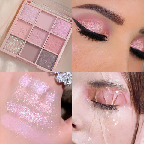 CAKAILA Light Pink Eyeshadow Palette,Neutral Nude Powder Eye Shadow for Older Women,Natural Long Lasting Naturing-Looking Pink Makeup Palette,Talc,Paraben Vegan & Cruelty Free