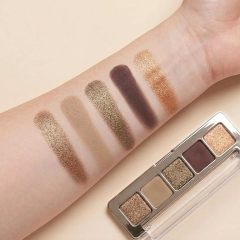 Erinde Olive Taupe Smoky Bronze Champagne Gold Eyeshadow Palette, Matte & Shimmer Nude Neutral Eye Shadow Palettes Blendable Long-Lasting Eye & Contour Makeup Palette for Blue, Green Brown Eyes, 04