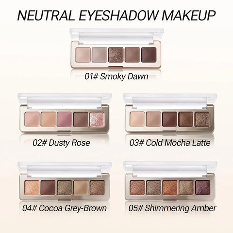 Erinde Beige Dusty Mauve Smoky Brown Champagne Eyeshadow Palette, Matte & Shimmer Nude Neutral Eye Shadow Palettes Blendable Long-Lasting Eye & Contour Makeup Palette for Blue, Green Brown Eyes, 02