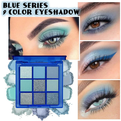 CAKAILA Sapphire Blue Smoky Eye Shadow Palette,Navy Royal Blue Green Goth Natural Eyeshadow Palette,Waterproof,Long Lasting Naturing-Looking