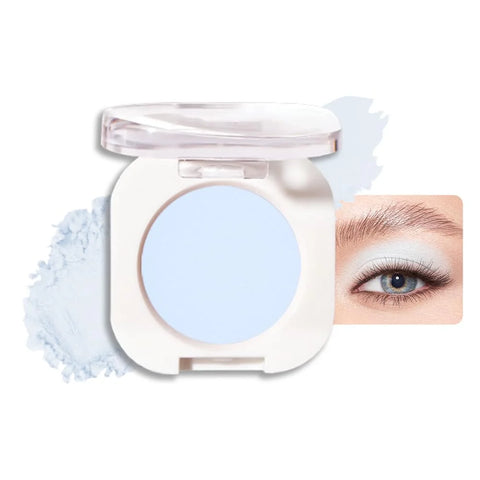 Light White Blue Single Matte Eyeshadow Makeup, Cream to Powder Monochrome Eye Shadow for Older Women, Daily Evening Girls Eyeshadow Palette Gift, sombras para ojos, Mini Vegan Travel Eye, #14