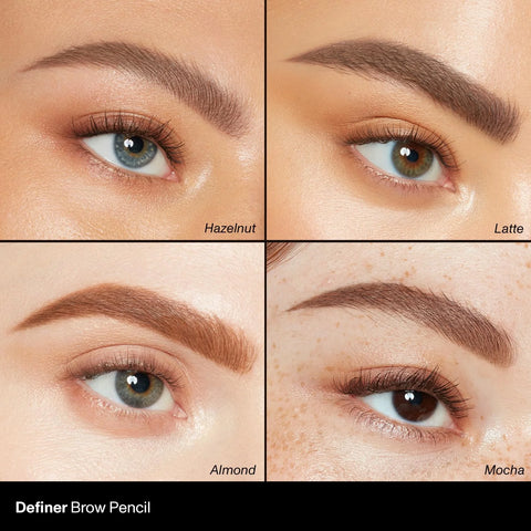 Morphe Definer Dual-Ended Brow Pencil & Spoolie - Eyebrow Pencil with Precision Slanted Tip for Shaping, Defining & Filling - Smooth, No-Tug Formula - Latte (0.003 oz)