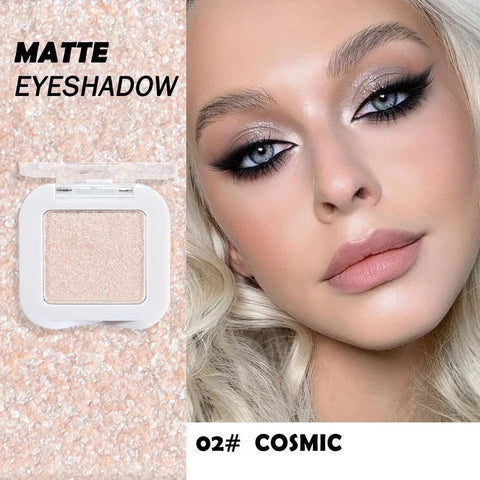 Pear White Glitter Eyeshadow Palette Single, Pearl Shimmer Sparkle Cream Eye Shadow Palette Makeup for Older Women, Brightener High Pigment Long Lasting Monochrome Mini Eyeshadow
