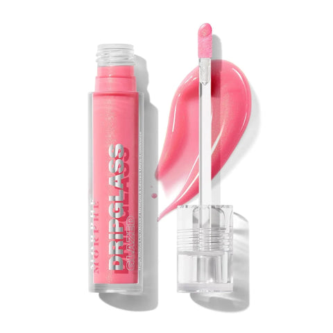 MORPHE Dripglass High Shine Lip Gloss - Semi-Sheer or Full Coverage Lip Color with Glass-Like Shine and Nonsticky Finish - Infused With Squalane & Vitamin E - Pink Mirror (0.13 Fl Oz)