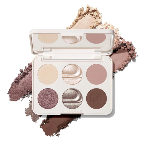 Morphe ChromaPlus 6-Pan Eyeshadow Palette - High Pigment Eye Makeup with Shimmer, Matte & Metallic Eye Shadow - Neutral Eyeshadow Makeup Collection for All-Day Wear - Rich Glitch (0.26 oz)