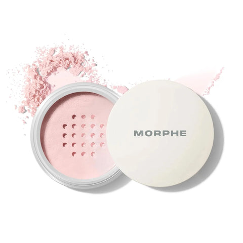 Morphe Bake & Set Brightening Setting Powder - Lightweight, Talc-Free, Loose Powder for Face Makeup with a Soft, Natural Finish - Minimizes Shine for Up to 24HR - Brightening Pink (0.31 oz)