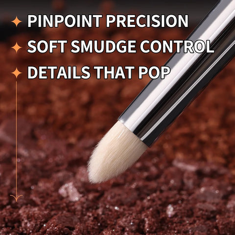 Albeaut Small Eyeshadow Brush, Soft Firm Pencil Brush with Precise Point, Eyeliner Smudge Tool, Delicate Areas Eye Shadow Applicator for Inner Eye & Different Eye Shape (197 Micro Pencil)